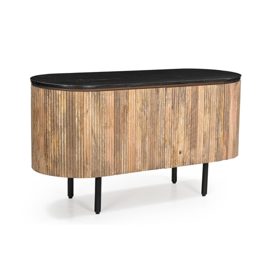 TV-Board >Marble< aus Mangoholz und Marmor