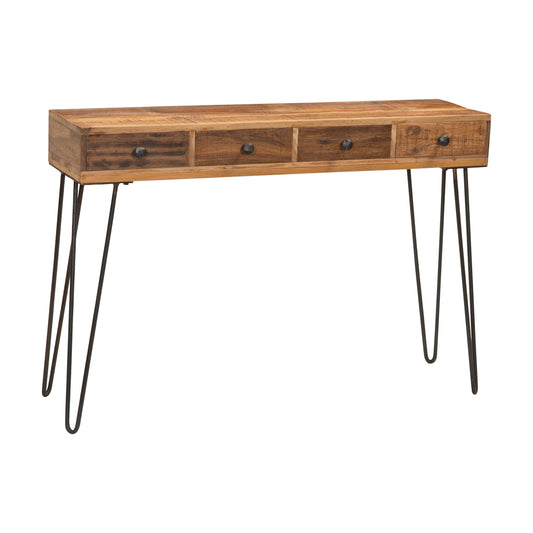 Konsole aus Altholz mit 4 Schubladen