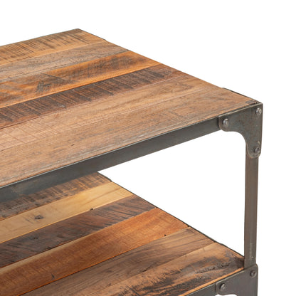 Couchtisch >Storage< 90x60cm aus Altholz und Metall
