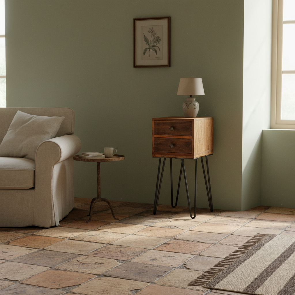 Konsole aus Altholz mit 2 Schubladen