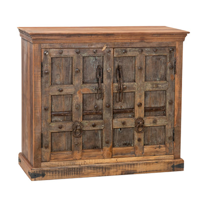 Sideboard Kommode >Castle< 2-türig - aus Altholz und indischen Türen
