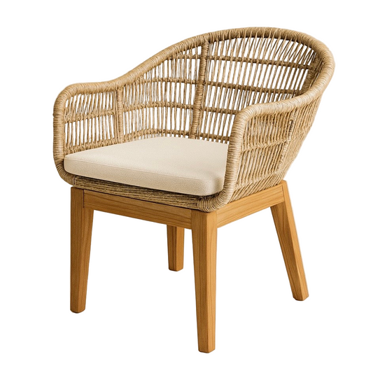 Esszimmerstuhl >Amora< Stuhl mit Viro Geflecht Natur