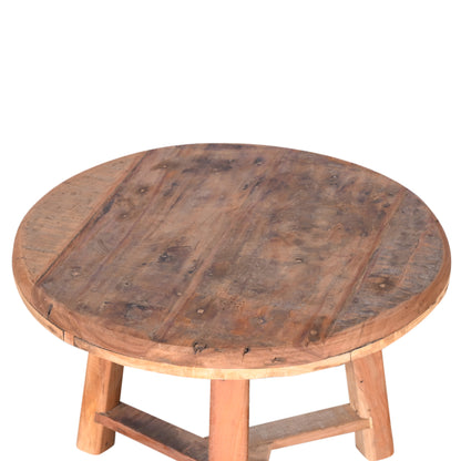 Couchtisch >Pugal< rund aus Altholz 60cm