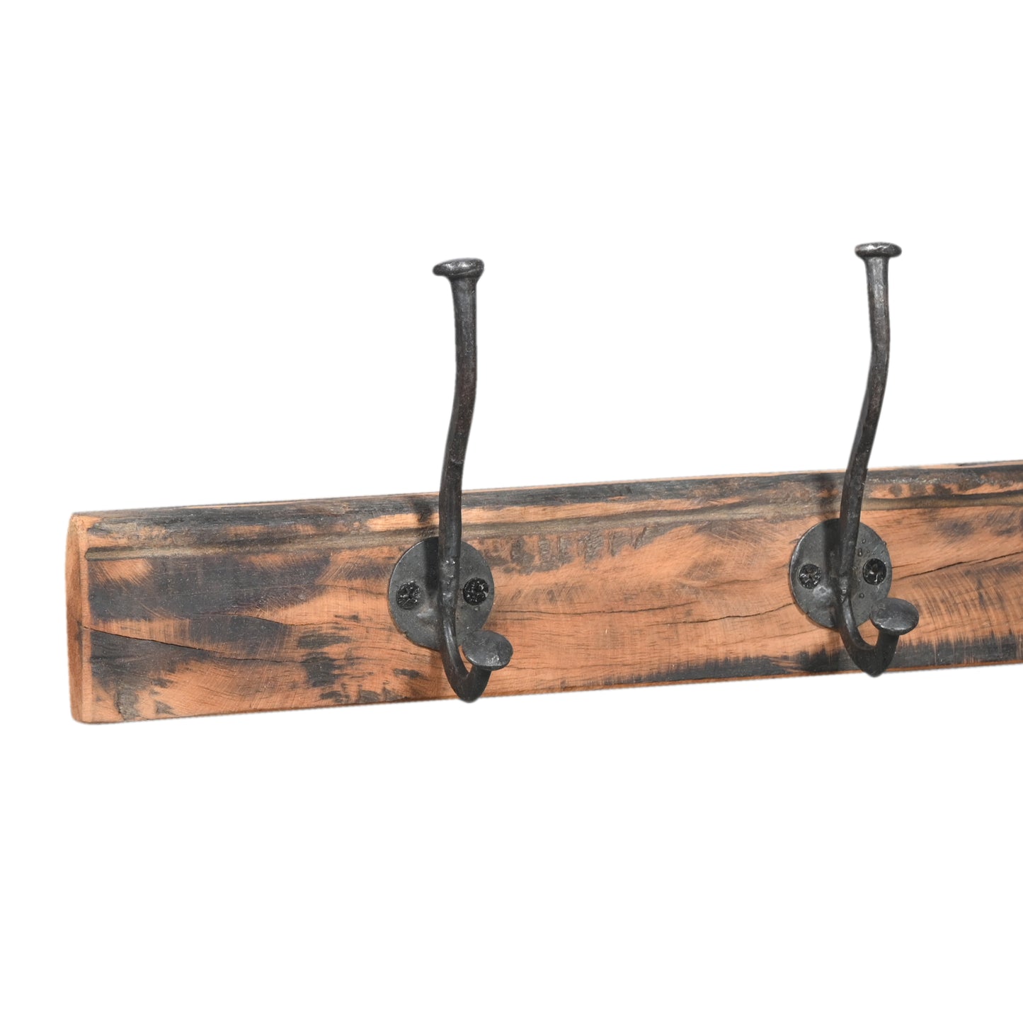 Wandgarderobe aus Altholz mit 5 Haken – rustikale Hakenleiste