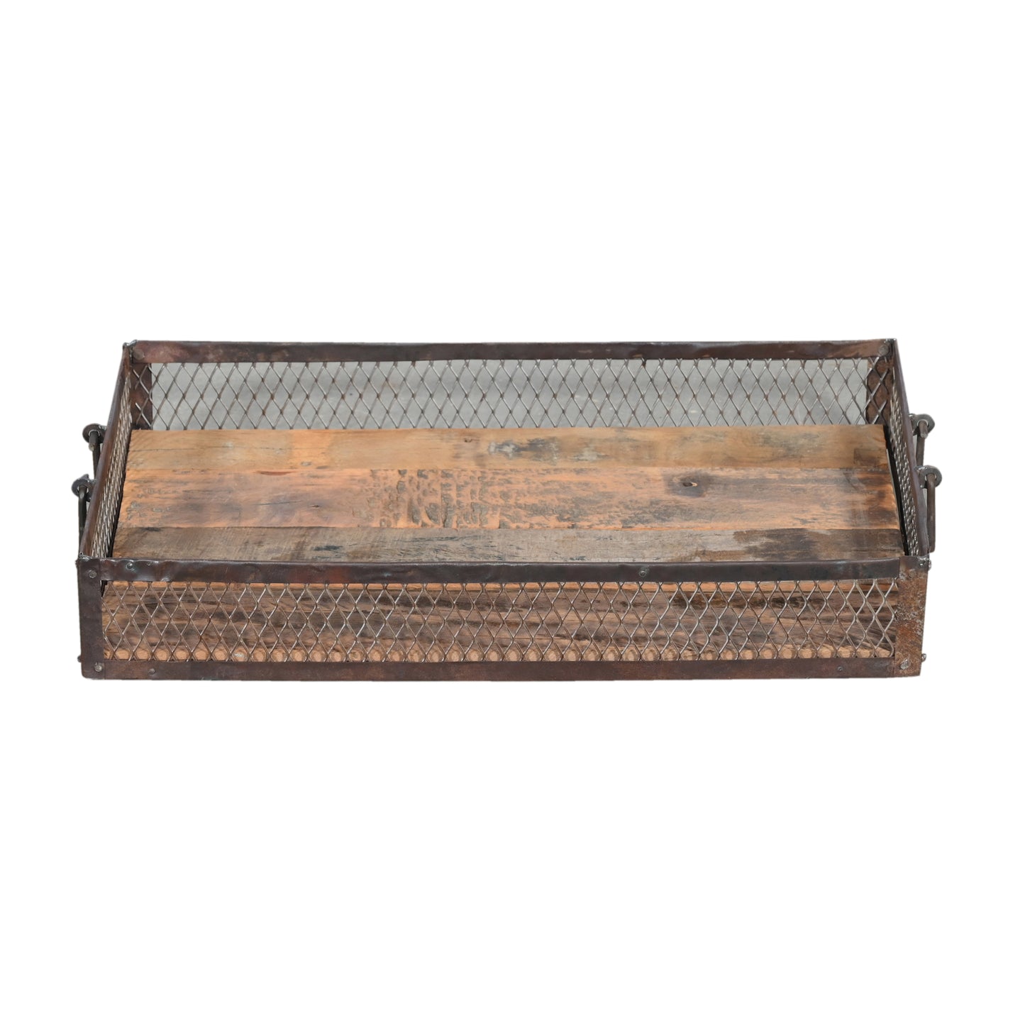 Rustikales Tablett mit Griffen