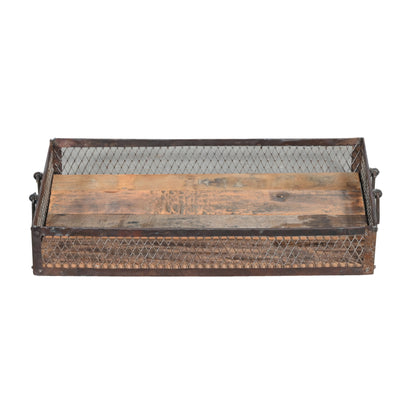 Rustikales Tablett mit Griffen