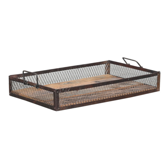 Rustikales Tablett mit Griffen