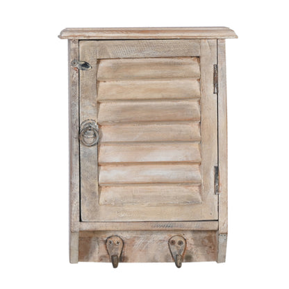 Schlüsselkasten aus Altholz Schlüsselschrank Vintage mit Lamellentür