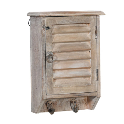 Schlüsselkasten aus Altholz Schlüsselschrank Vintage mit Lamellentür