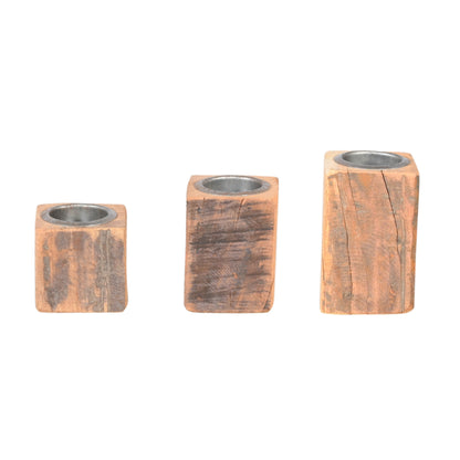 Kerzenständer aus Altholz Unikat für Teelichter