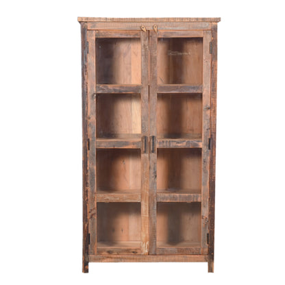 Vitrine aus Altholz mit 2 Türen