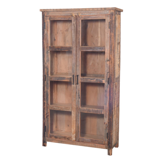 Vitrine aus Altholz mit 2 Türen