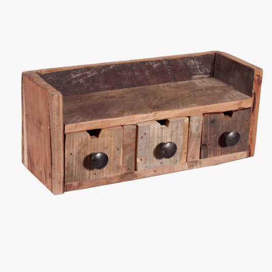 Regal aus Altholz mit 3 Schubladen