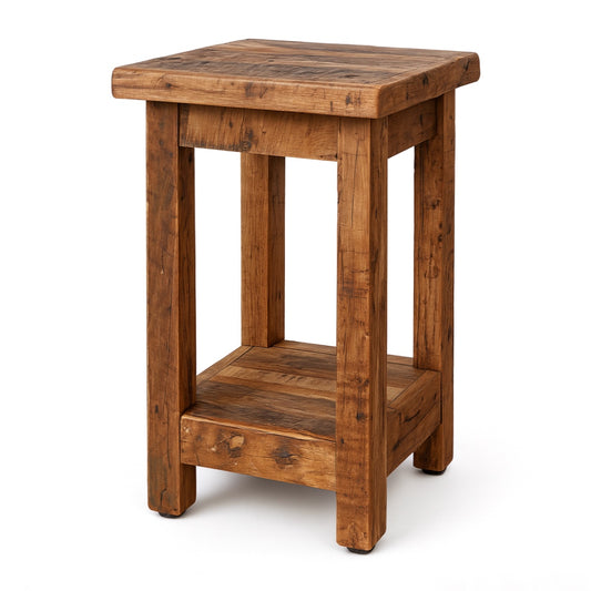 Beistelltisch aus Recycle Holz mit Ablage