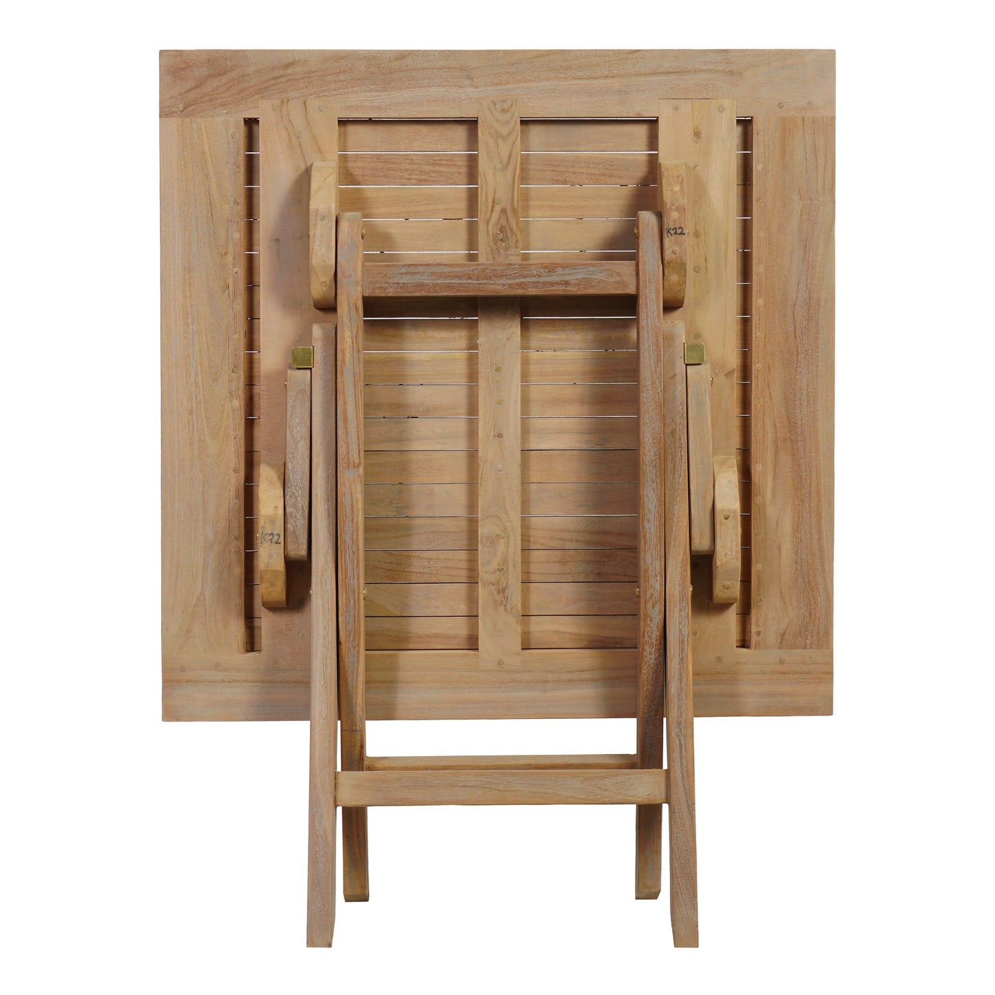 Gartentisch >Karimata< Teak klappbar 80x80cm - Grey Wash