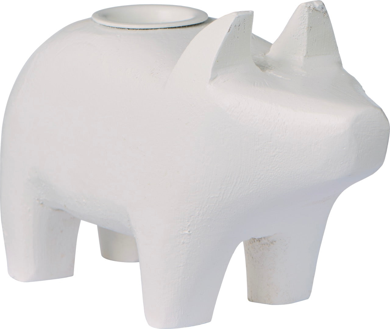 Kerzenhalter Kerze Schwein mit Metalleinsatz