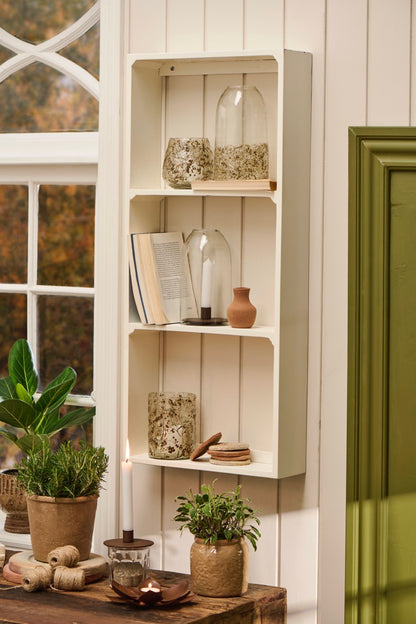 Glasglocke mit Gras im Glas