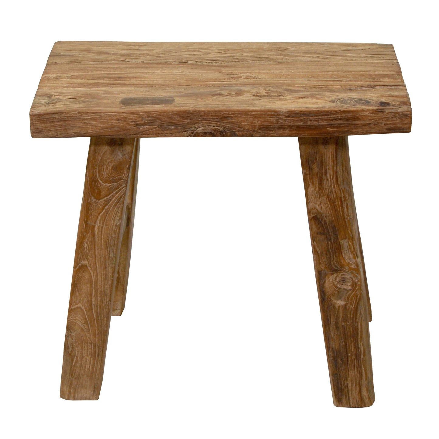 Hocker Beistelltisch aus Recycle Teakholz Rustikal 50cm