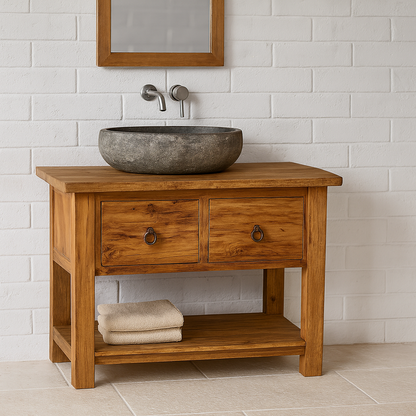 Waschtisch >Maikoor< 120cm Breite aus Recycle Teakholz