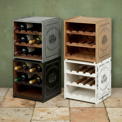 Weinkiste Weinregal 12 Flaschen stapelbar - 4 Farben