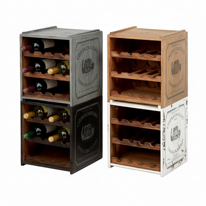 Weinkiste Weinregal 12 Flaschen stapelbar - 4 Farben