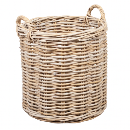Korb >Florenz< aus Rattan Kubu Grau rund - versch. Größen