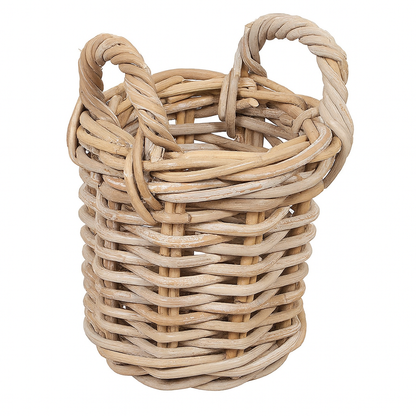 Korb >Florenz< aus Rattan Kubu Grau rund - versch. Größen