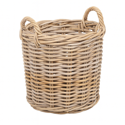 Korb >Florenz< aus Rattan Kubu Grau rund - versch. Größen