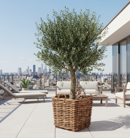 Korb >Botanica< Pflanzkorb aus dickem Rattan eckig - versch. Größen