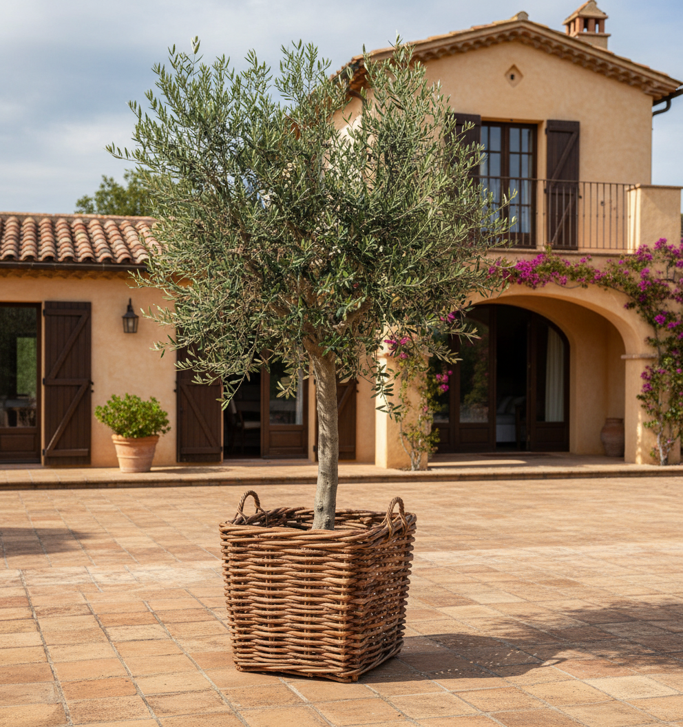 Korb >Botanica< Pflanzkorb aus dickem Rattan eckig - versch. Größen