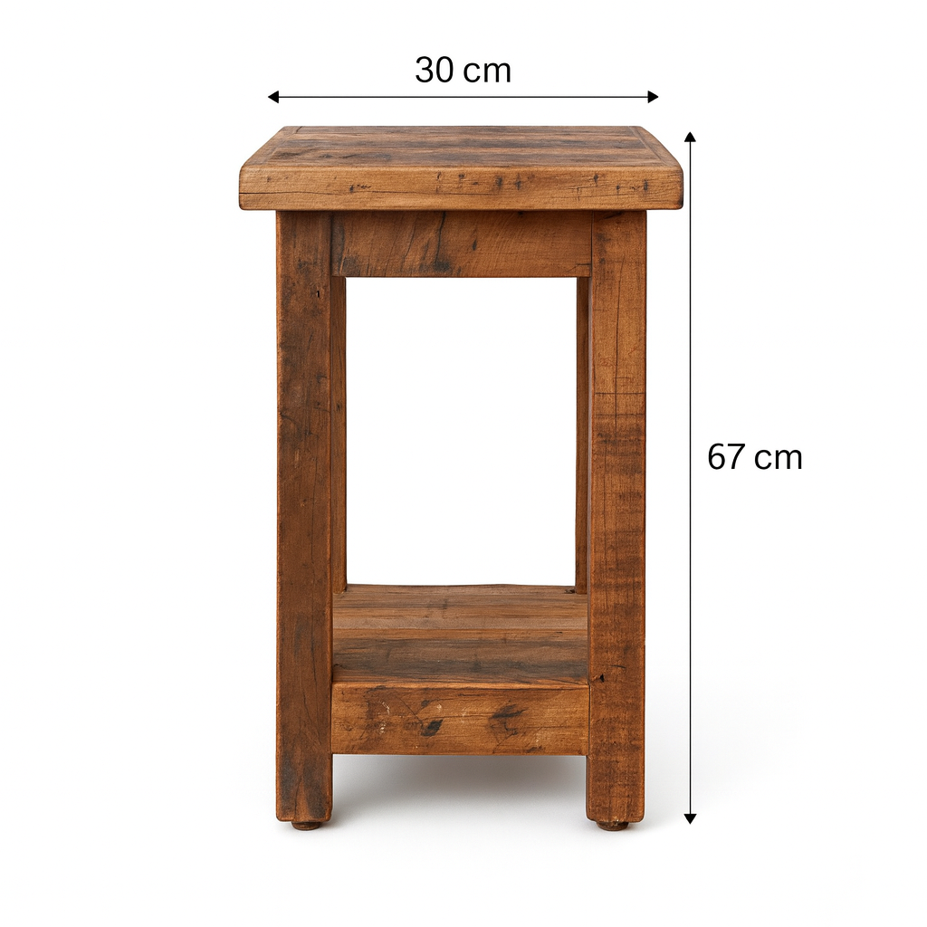 Beistelltisch aus Recycle Holz mit Ablage