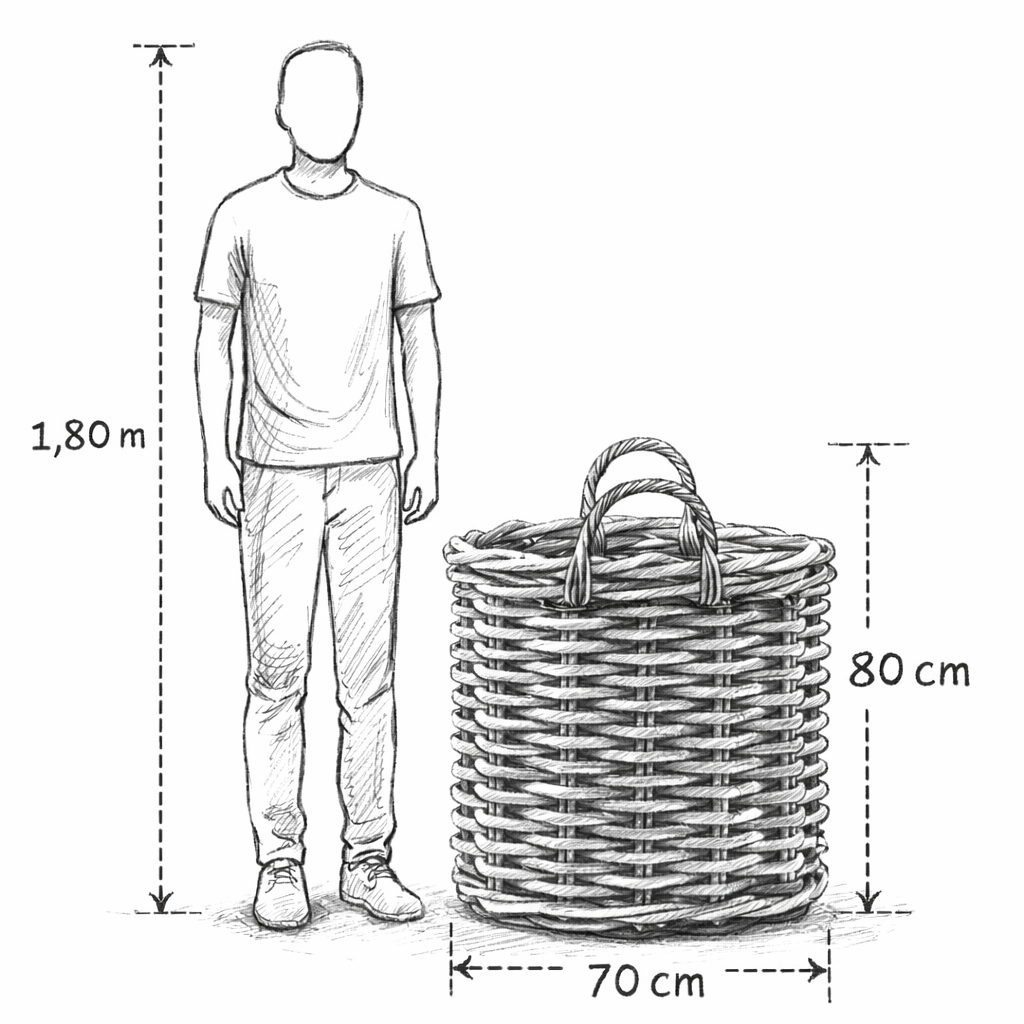 Korb >Botanica< Pflanzkorb aus dickem Rattan rund - 4 Größen