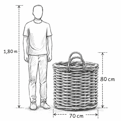Korb >Botanica< Pflanzkorb aus dickem Rattan rund - 4 Größen