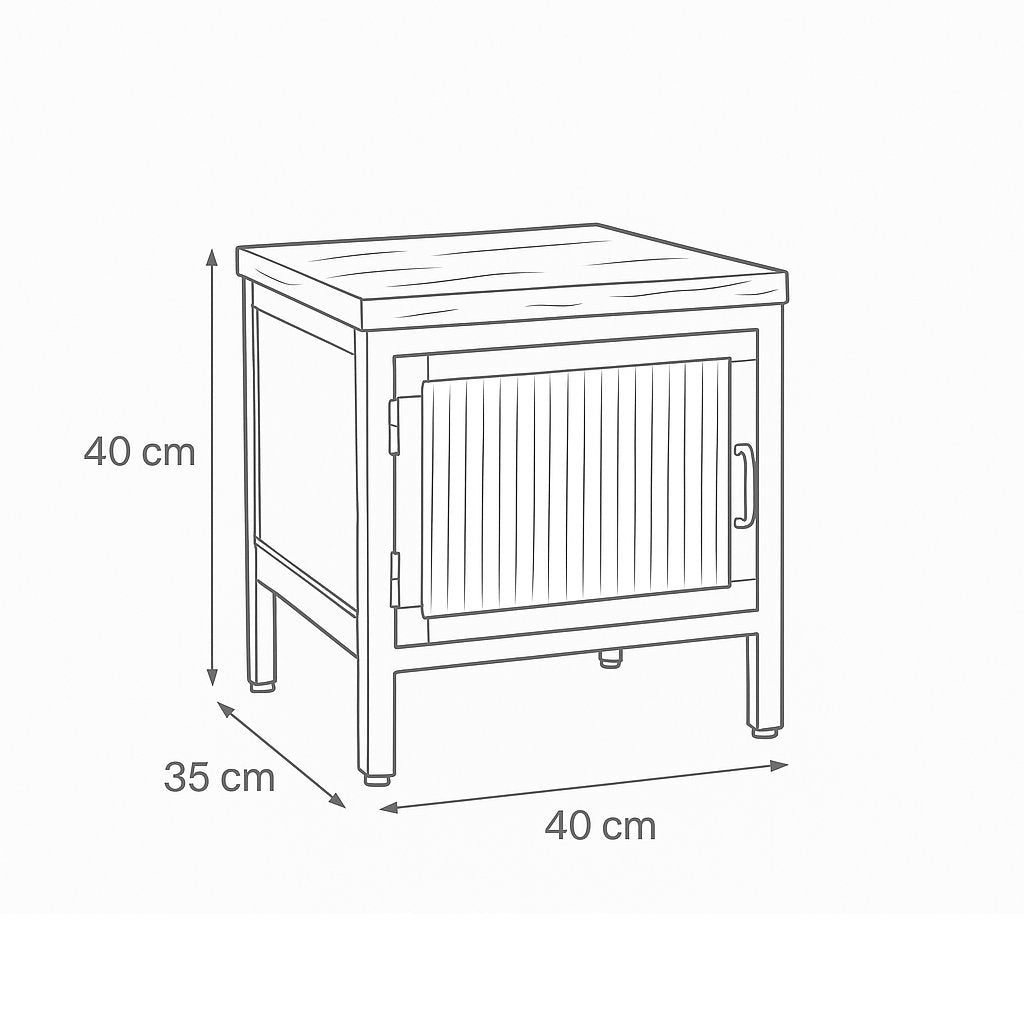Nachtschrank St. Louis aus Metall & Altholz
