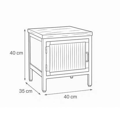 Nachtschrank St. Louis aus Metall & Altholz