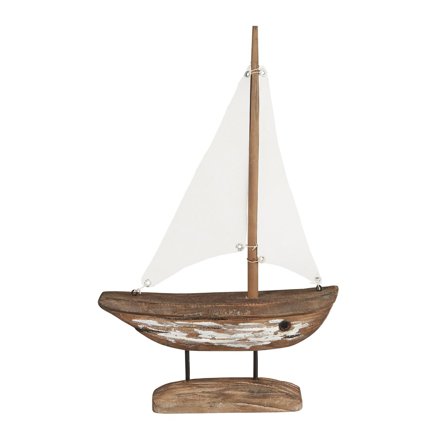 Schiff mit weißen Segeln und weissem Rumpf Nautico