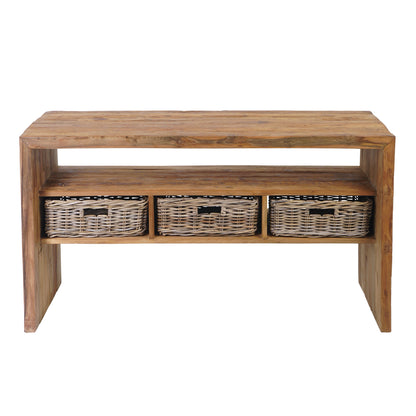 Waschtisch >Sumatra<  Teak mit Rattankörben - versch. Größen