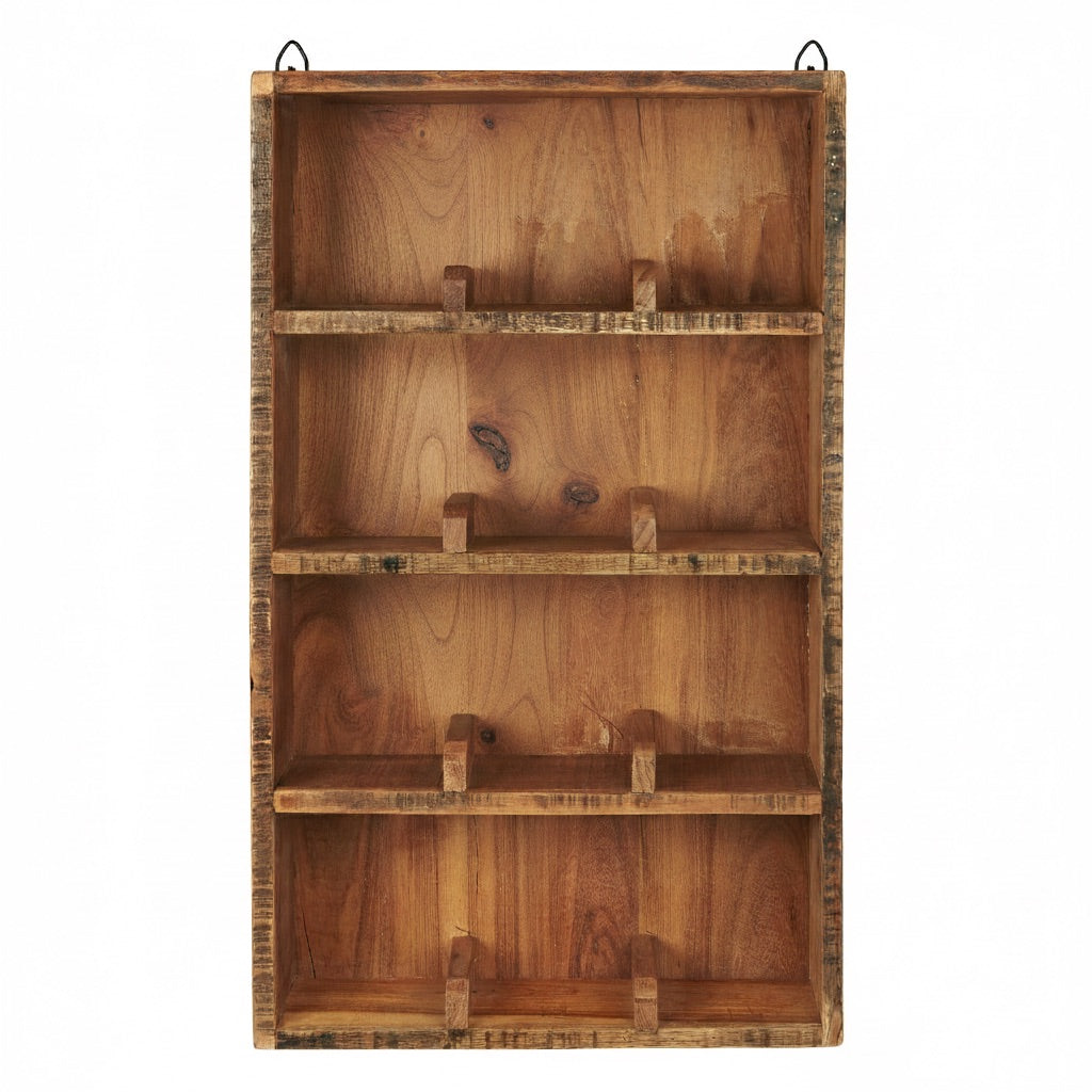 Tassenregal aus Altholz für 12 Tassen