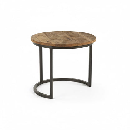 Couchtisch Detroit rund mit Metall und Mangoholz