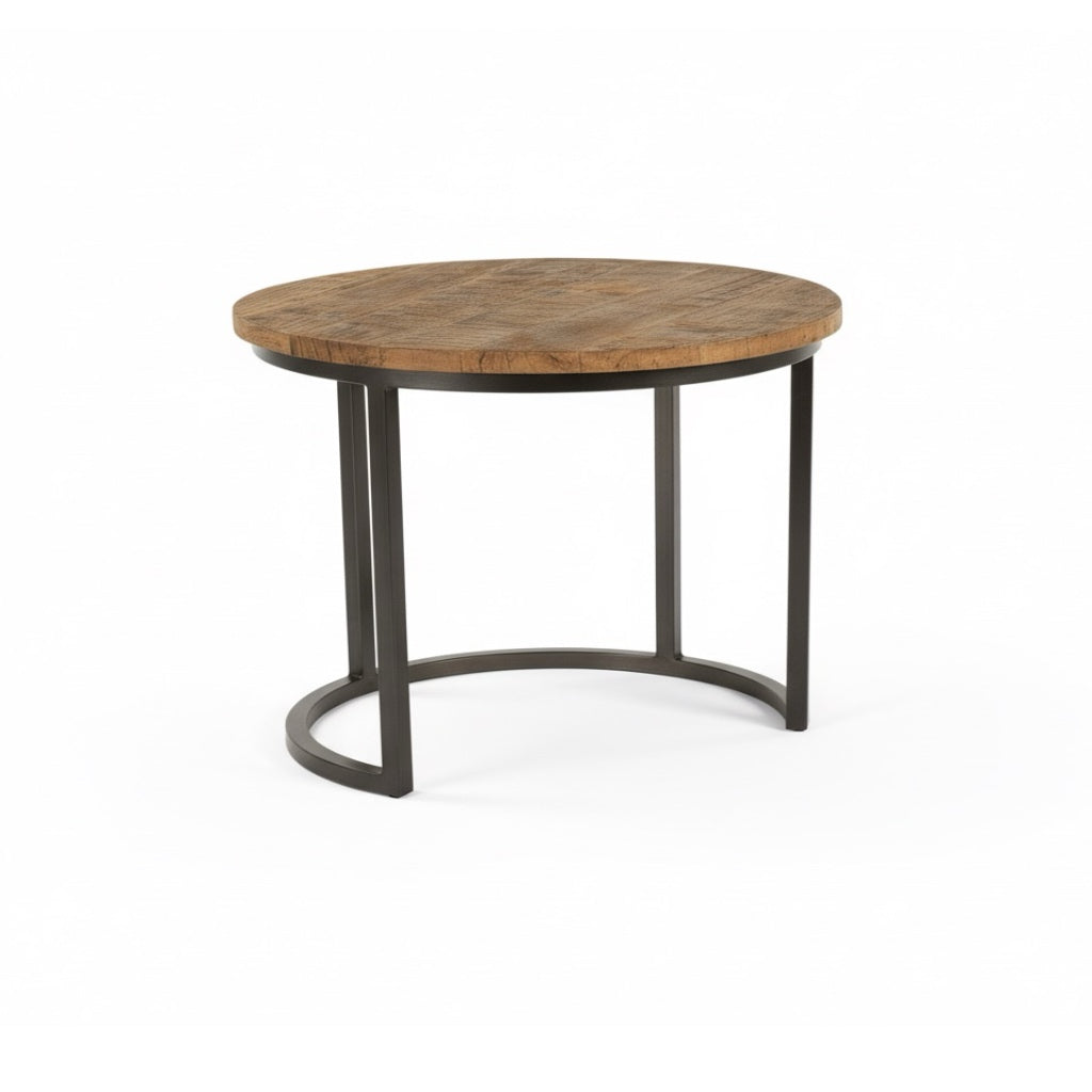 Couchtisch Detroit rund mit Metall und Mangoholz