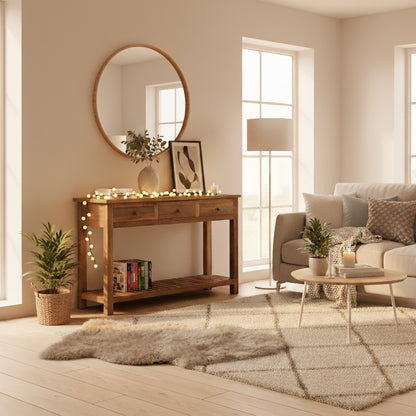 Konsole aus Altholz mit 3 Schubladen - 130cm