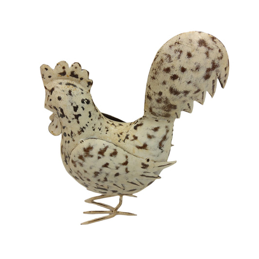 Metallhenne weiß shabby chic