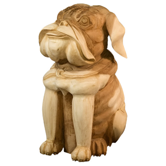 Bulldogge aus Suar Holz geschnitzt Handarbeit