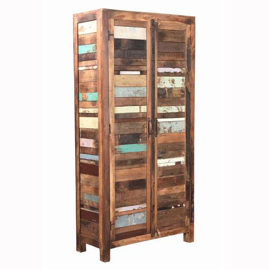 Schrank >Stripe< aus Altholz mit 2 Türen