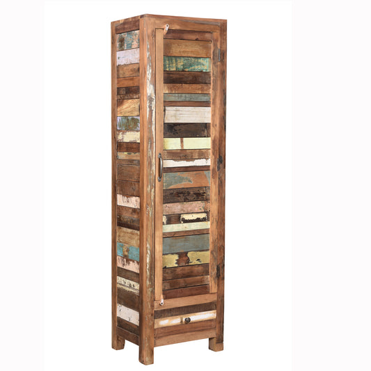 Highboard >Stripe< aus Altholz mit Tür & Schublade