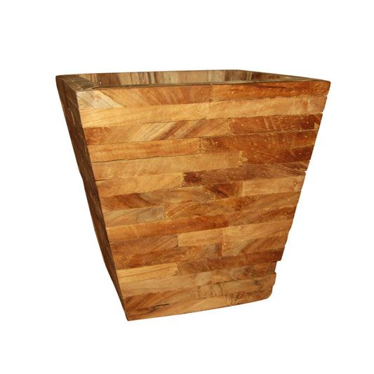 Holz Topf aus Teakholz Übertopf Eimer