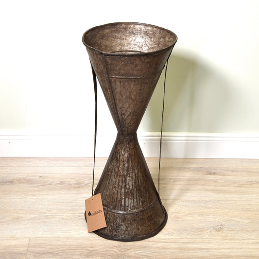 Pflanzensäule Antik aus Zink Beistelltisch
