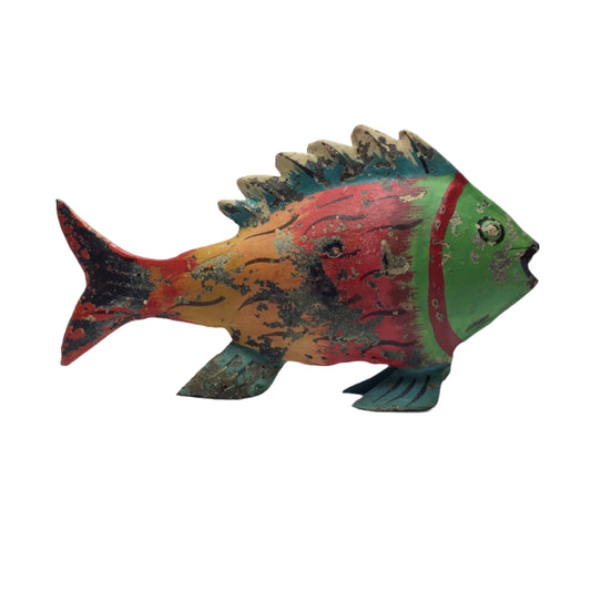 Metallfisch bunt handbemalt