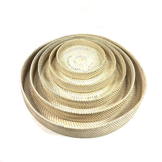 Tablett aus Rattan White Wash - 5 Größen