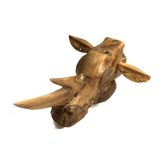 Nashorn aus Teakholz handgeschnitzt